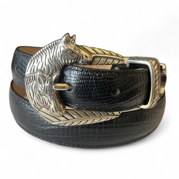 Vintage Brighton Black Belt w/ Zebra Buckle | Size M/L (32”) 🦓🖤 - Picture 8 of 8